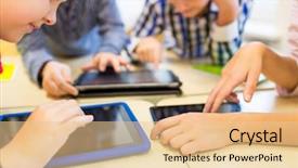  Presentation with elementary school technology - Amazing PPT theme having education elementary school learning technology backdrop and a lemonade colored foreground