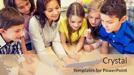  Presentation with elementary school technology - Presentation design featuring education elementary school learning technology background and a lemonade colored foreground