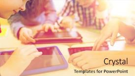  Presentation with technology learning - Slide deck featuring education elementary school learning technology background and a blonde colored foreground