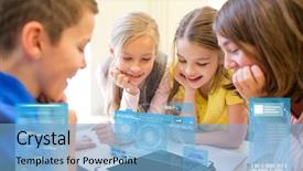  Presentation with elementary school technology - Beautiful slides featuring education elementary school learning technology backdrop and a  colored foreground