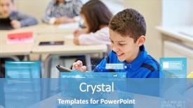  Presentation with elementary school technology - Theme enhanced with education elementary school learning technology background and a teal colored foreground