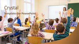  Presentation with elementary school - Slide set consisting of education elementary school learning background and a lemonade colored foreground