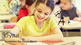  Presentation with math kids - PPT theme consisting of education elementary school learning background and a yellow colored foreground