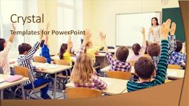  Presentation with school elementary - Presentation consisting of education elementary school learning background and a cream colored foreground