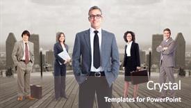  Presentation with team group yellow - Theme consisting of education employer - group of business people team background and a gray colored foreground