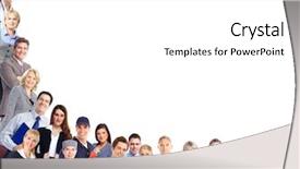  Presentation with 3d white people pushing - Amazing presentation design having education employer - group of workers people isolated backdrop and a white colored foreground