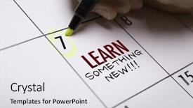  Presentation with learn - PPT theme having education employer - learn something new background and a white colored foreground