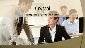  Presentation with manger - Slides featuring education employment - manger consulting his young employee background and a lemonade colored foreground