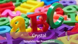  Presentation with alphabet - Amazing slide deck having education english language development - plastic alphabet letters backdrop and a violet colored foreground