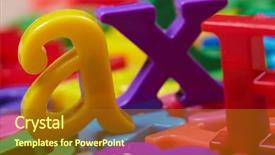  Presentation with wooden english letters alphabet - Audience pleasing presentation theme consisting of education english language development - plastic alphabet letters backdrop and a tawny brown colored foreground