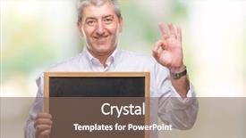  Presentation with teacher - PPT theme with education excellence - handsome senior teacher man holding background and a  colored foreground