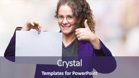  Presentation with happy young student girl holding - Presentation theme enhanced with education excellence - young brunette student girl wearing background and a  colored foreground