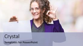  Presentation with young college student diagnosis of sti - Presentation theme enhanced with education excellence - young brunette student girl wearing background and a  colored foreground