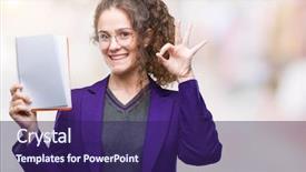  Presentation with young college student diagnosis of sti - PPT theme featuring education excellence - young brunette student girl wearing background and a  colored foreground