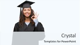  Presentation with graduation - PPT layouts enhanced with education excellence - young hispanic woman wearing graduation background and a  colored foreground