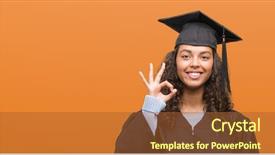  Presentation with graduation black graduate hat - Audience pleasing theme consisting of education excellence - young hispanic woman wearing graduation backdrop and a red colored foreground