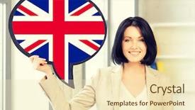  Presentation with language english - Presentation featuring education fogeign language english people background and a lemonade colored foreground