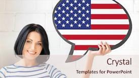  Presentation with english foreign language - PPT theme with education foreign language english people background and a lemonade colored foreground