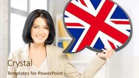  Presentation with english foreign language - Beautiful presentation featuring education foreign language english people backdrop and a lemonade colored foreground