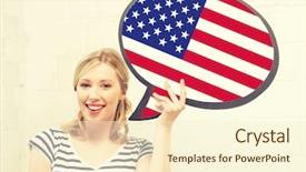  Presentation with english foreign language - Colorful PPT theme enhanced with education foreign language english people backdrop and a  colored foreground