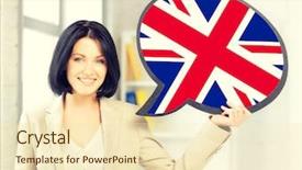  Presentation with english foreign language - PPT theme with education foreign language english people background and a cream colored foreground