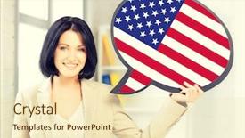  Presentation with english foreign language - Cool new slide deck with education foreign language english people backdrop and a lemonade colored foreground