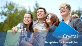  Presentation with future education - Slide set featuring education friendship future and teenage background and a  colored foreground