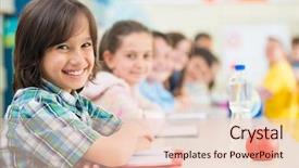  Presentation with school kids - Presentation consisting of attractive woman in red dress and hat holding gift box isolated on black background and a wine colored foreground