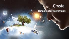  Presentation with world - Slide deck having education future - exploring this great world mixed background and a  colored foreground