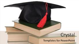  Presentation with future education - Slides consisting of education future - grad hat with books isolated background and a coral colored foreground
