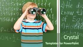  Presentation with future education - Slides having education future - portrait of a schoolboy standing background and a ocean colored foreground