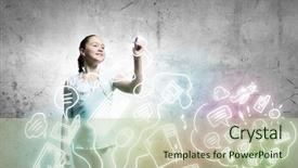  Presentation with hand drawn school - Colorful presentation theme enhanced with education future - school pretty girl drawing sketches backdrop and a  colored foreground