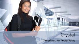  Presentation with environment - Presentation theme enhanced with education future - young asian student background and a  colored foreground