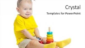  Presentation with baby growth and development - Amazing slides having education game - funny baby playing with colorful backdrop and a white colored foreground