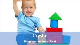  Presentation with toy - Audience pleasing slides consisting of education game - little boy playing toy isolated backdrop and a  colored foreground