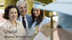  Presentation with older parents computer - Beautiful theme featuring education graduated - graduate posing for picture backdrop and a  colored foreground