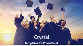  Presentation with international education - Presentation having education graduation and people concept background and a navy blue colored foreground