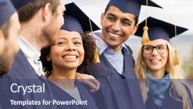  Presentation with international education - Slides having education graduation and people concept background and a ocean colored foreground