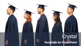  Presentation with bachelor - Theme consisting of education graduation and people concept background and a navy blue colored foreground