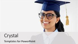  Presentation with education - Cool new PPT layouts with education graduation and people concept backdrop and a white colored foreground