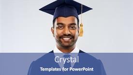  Presentation with bachelor - Audience pleasing PPT layouts consisting of mortar board and bachelor gown backdrop and a ocean colored foreground