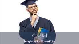  Presentation with bachelor - Colorful slide deck enhanced with education-graduation-and-people-concept backdrop and a ocean colored foreground