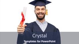  Presentation with education - PPT theme having education-graduation-and-people-concept background and a ocean colored foreground