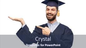  Presentation with bachelor - Amazing PPT theme having education-graduation-and-people-concept backdrop and a tawny brown colored foreground