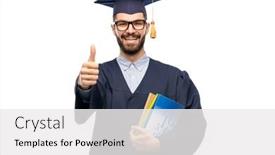  Presentation with education - PPT theme having education-graduation-and-people-concept background and a white colored foreground