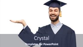  Presentation with bachelor - Audience pleasing PPT theme consisting of education-graduation-and-people-concept backdrop and a tawny brown colored foreground