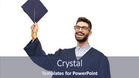  Presentation with bachelor - Theme having education-graduation-and-people-concept background and a ocean colored foreground