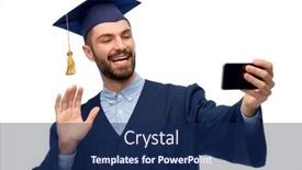  Presentation with bachelor - Amazing slides having education-graduation-and-people-concept backdrop and a navy blue colored foreground