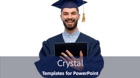  Presentation with bachelor - PPT theme enhanced with education-graduation-and-people-concept background and a navy blue colored foreground