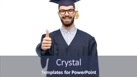  Presentation with education - PPT theme with education-graduation-and-people-concept background and a ocean colored foreground